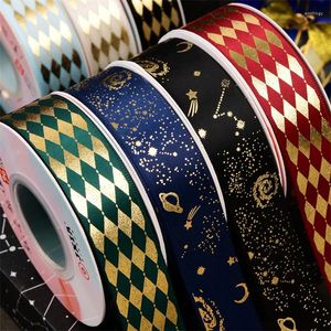 Smyckespåsar 2,5 cm 25yarder Diamond Stamping Ribbon Handmade Diy Bar Hair Accessories Gift Box Festival Japanese