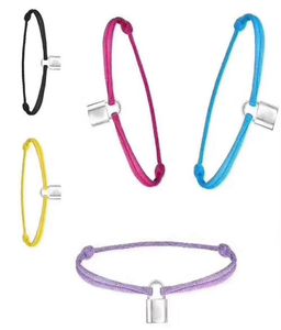 Nya varumärkeskvinnors älskare Bangle Handgjorda justerbara repkedja armband charm lås hänge titan rostfritt stål för gåva med let7388369