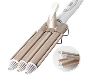 3 Triple Barrel Ceramic Hair Curler Electric Curling Iron Wand Salon Curl Waver Roller Hair Styling Tools 110220V5330136