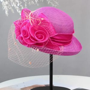 Blomma fascinatorer raser hattar för kvinnor elegant bankett fascinator hatt flickor damer formell bröllopsklänning fedora hattar 231225