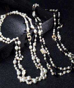 Mode Luxus Designer Klassische Strings Blume Elegante Helle Perle Mehrschichtige Lange Winter Pullover Aussage Halskette Für Frau1057554