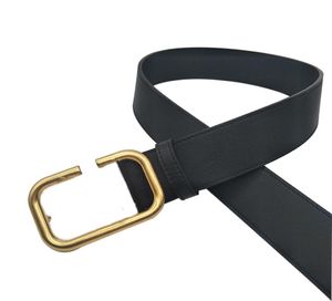 新しい高級デザイン本革の金メッキ文字v女性用の黒いベルト高品質サイズC11218064099