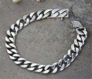 Miami Cuban Chain Armband Men 925 Sterling Silver Curb Chain Link Armband Biker Hippie Hip Hop Men smycken Party Gifts99826443061867