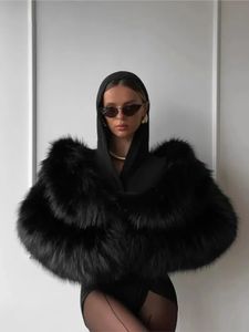 Women Faux Fur Coat Warm Winter Long Sleeve Turndown Collar Female Coats 2023 Elegant Fashion Black Streetwear Ladies Outwear 231225