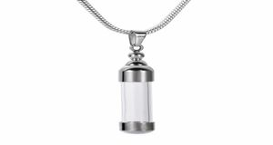IJD9887 Glasflasche Gedenkurnen-Halskette Edelstahl SilberGoldSchwarz Halskette mit Urnenanhänger für Asche für die Feuerbestattung als Andenken6849760