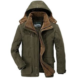 Homens longos jaquetas casacos de inverno com capuz casual quente parkas 6xl boa qualidade masculino ajuste multibolso carga 231225