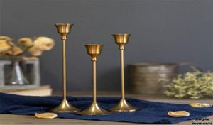 シンプルな瞬間3 PCSET RETRO BRONZE CANDLE HOLDERS WEDDING PARTY VINTAGE METAL CANDLESTICK HOME DECOR CHRISMPANICANDLE CANDLE HOLDERS T28389087