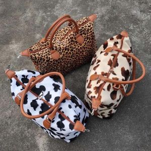 Bags Leopard Cow Print Handbags Large Capacity Weekend Woman Travel Bags Women Sports Yoga Totes Storage Maternity Bags VTKY2157