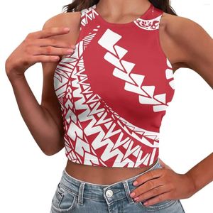 Women's Tanks Polynesian Tribal Hawaiian Totem Tattoo Hawaii Prints O-Word Shoulder Halter Sleeveless Top Fashion Glamorous Wedding Outfit