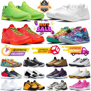 6 Protro Mamba Basketbol Ayakkabı Düşün Pembe Grinch Erkekler Mambacita Moda Bruce Lee Büyük Sahne Kaos 5 Yüzük Metalik Altın All Star Mens Trainers Açık Spor Spor ayakkabıları