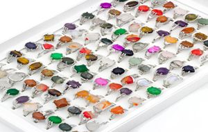 20pcslot mix Lot Men039s Ring Natural Stone Rings for Collection Lovers Whole Fashion Party Gift Jewelry9383312