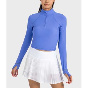 Lu Lu Align Abbigliamento sportivo Palestra Outdoor Top Casual Jogging Crop Top Abbigliamento sportivo Giacca sportiva da donna Felpe a maniche lunghe Yoga Lemon LL donna