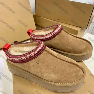 Pantofole Tasman Ciabatte in pelliccia di castagno Pelle di pecora Shearling Tazz NUOVI Ciabatte Donna Uomo Ultra Mini Stivali con plateau Scarpe slip-on in pelle scamosciata5 551