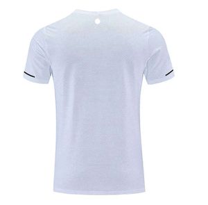 LuLus Men Yoga Outfit Gym T shirt Exercise Fitness Wear Sportwear Trainning Basketball Quick Dry Ice Silk Shirts Outdoor Tops Sleeve Elastic Breathable New style 246