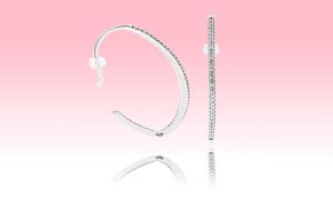 Simple CZ Diamond Ear Hook Earrings Women Party Jewelry with Original Box för 925 Sterling Silver Earring Sets1245184