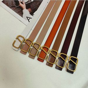 designer belt valentino mens belt classic luxury belts for women solid business V buckle ceinture retro gold letter smooth buckle belt S2KS#