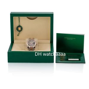 TOP Box 41mm Watches Steel Everose Slate Grey Green 126331 18ct Roman Automatic Rose Gold Steel Watch Male210C