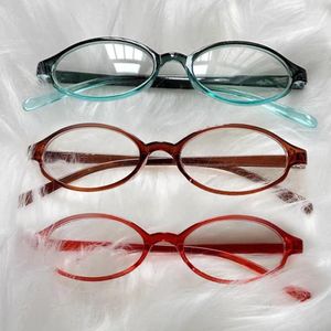 Okulary przeciwsłoneczne retro owalne okulary przyprawy dziewczyna szklana okulary 1/2pcs moda y2k czerwona zielona rama komputer anty-blaskus