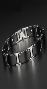 Korean Mens Fashion Popular Health Bracelet Male Ceramic Braclet Black Tungsten Steel Energy Magnetic Therapy Bileklik4377122