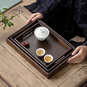 Teae herbaty ciężkie bambusowe herbatę ręczną tacę prostokątną jednorazową setny pokój storagetray vintage suchy bąbelek