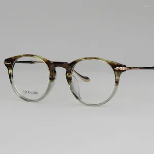 Güneş gözlüğü çerçeveleri en kaliteli saf titanyum asetat el yapımı gözlükler çerçeve erkekler optik gözlük miyopi okuma kadınları kişiselleştirilmiş göz