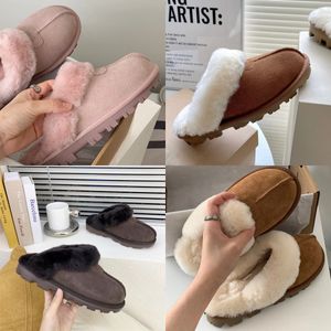 Designer fluffy snow boots mini top quatily women winter boot fur slipper ankle wool shoes sheepskin real leather classic brand casual outside Warm and comfortable