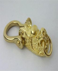 Edition Dragon Head FOB Solid mässing Key Chain Ring Hook Wallet Clip Copper Gift Halloween Cosplay Key Ring Car Keychain Pendant4355999117