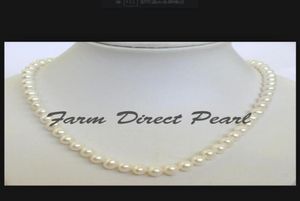 fine pearls jewelry natural 22quot Inch Long Genuine 78mm White Strand Pearl Necklace2984807