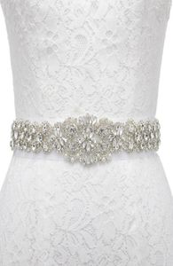 Belts Flower Design Crystal Rhinestone Applique Iron On Ribbon Bridal Belt Evening Dress Wedding SashBelts8223701