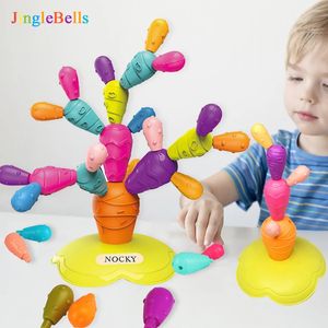 TODDLER DIY Balansering av kaktus Sortering Byggnad Set Rainbow Stacking Tower Cognition Montessori Education Toy i 18 månader Baby 231225