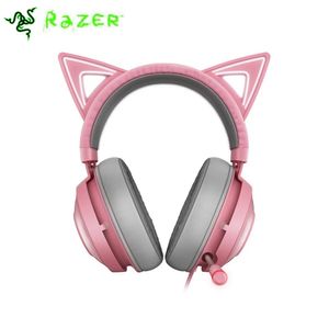 Shaves Razer Kraken Kitty Gaming fone de jogo x 7.1 SOBRE SOMPELHO DE SOMPELO USB Interface ativa Redução de ruído Microfone Headset Gamer