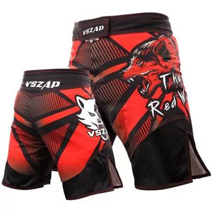 Vszap red wolf soul treinamento luta competição mma muay thai esportes shorts de secagem rápida boxe verão jujutsu ginásio correndo shorts