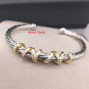 Armband Bangle Cuff Armband Crossover Luxury Designer X Classic Cable Pearl Fashion Diamond 14k 18K Plated Wedding Jewelry Woman Gift Chinese