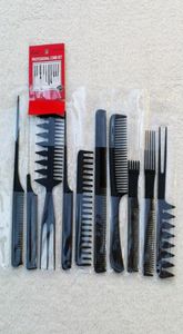 Strumenti per lo styling Set di pettini per capelli da salone professionale10 pezzi1 set buono per strumenti per lo styling del barbiere Pettine9073342