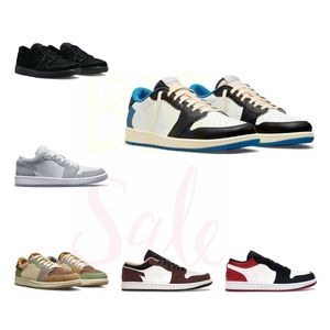 Low Men Jumpman 1 Buty do koszykówki Mężczyźni kobiety Travis Golf Phantom Reverse Mocha Panda jasnoszare satynowe wyhodowane palce Chicago Scotts Mens