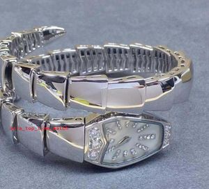 super 5 stili nuova versione 103250 orologi da polso da donna a forma di serpente quadrante bianco zaffiro movimento al quarzo giapponese set di diamanti orologi da donna business di qualità premium