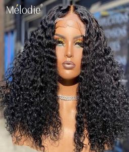 Melodie Short Bob Deep Wave 4x4 5x5 6x6 الدانتيل إغلاق Wig فضفاضة الماء شعر مجعد الشعر البشري الأمامي للنساء السود S08261617636