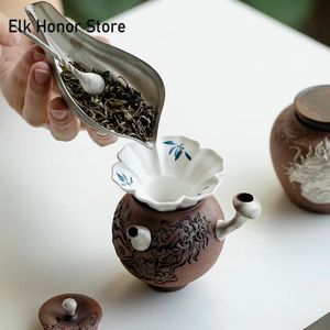 Чистая ручная роспись, бабочка, орхидея, бросающее чайное устройство, креативная воронка для чая из листьев лотоса, заливающая в горшок, экстрактор, фильтр утечки 231225