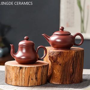 Bule de barro roxo antigo feito à mão yixing zhu filtro de lama chaleira de beleza acessórios da cerimônia de chá chinês personalizado bule de chá 231225