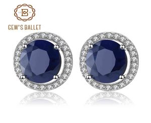 GEM039S BALLET 7x9mm Natural Blue Sapphire 925 sterling silver Gemstone Stud Earrings Vintage Fine Jewelry Women Gift Fashion 25069394