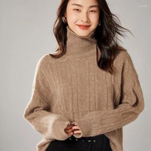 Kadın Sweaters Uzun Kollu Buzlu Kazak Merino Yün Gloos Kalın Sıcak Kış Bayanlar 2 Molors Yün Jumper'lar
