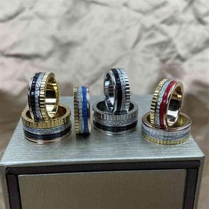 925 sterling silver gold-plated gear ceramic rotating ring men and women fashion personality luxury brand party gift jewelry1917