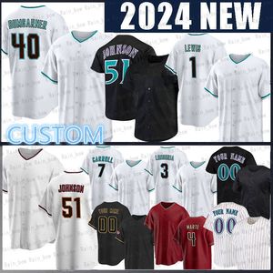 51 Randy Johnson Baseball Jersey 7 Corbin Carroll 20 Luis Gonzalez Zac Gallen Ketel Marte Lourdes Gurriel Jr. Eduardo Rodriguez Kyle Lewis Evan Longoria Joe Mantiply