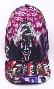 Komiks DC The Joker Brand Snapback Cap Fashion Men Men Kobiety Regulowane czapki baseballowe dla dorosłych Hip Hap Hat3024356