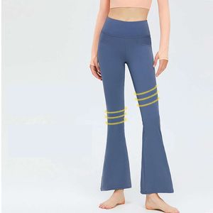 Lu Lu Pant Align Women Flare Pants Pants Leggings Super Stretchy High Waist Leggings Gym Workout Palazzo Fitness Wide Trousers Yoga Lemon LL woman