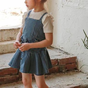 Set di abbigliamento Vestito per ragazze Estate Bambini Casual Per reggicalze in denim T-gonna Pantaloncini Gonna per bambina per bambini