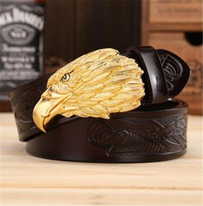 Eagle head man belt The First Layer Genuine Leather Men belts Cowskin Fashion Vintage Male Strap Ceinture2775419