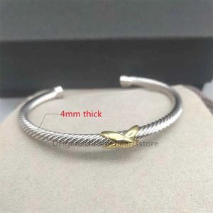 5MM 4MM Designer Bracelet Cuff X classic cable For Men luxury Opening Women Bangles Elegant Fashion Brand Bracelets With Jewelry 2024 one size