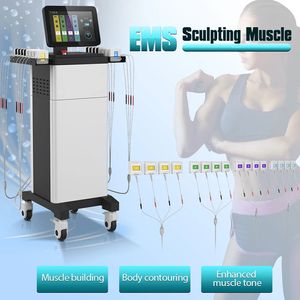 EMS muskelelektrostimulering Icke-övningsmuskel omdefinierar fettförlustmaskin 16 EMS-kuddar för hela kroppen tunnare höft toninginstrument