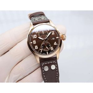 costoso orologio da uomo iwc orologio da uomo grande orologio da pilota 5A movimento meccanico automatico di alta qualità uhren tutto quadrante lavoro watchmen posteriore trasparente montre pilot luxe 5SET